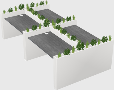 Rectangular shared desk