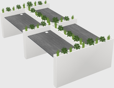 Rectangular shared desk
