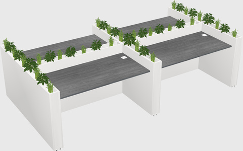 Rectangular shared desk