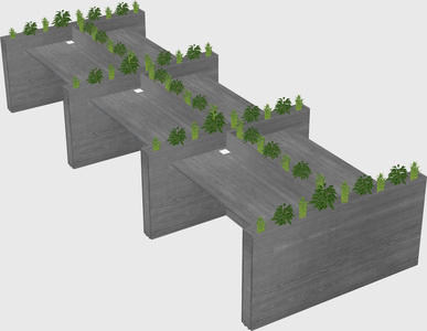 Rectangular shared desk