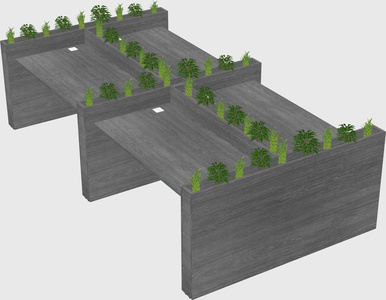 Rectangular shared desk