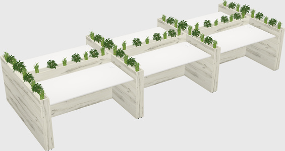 Rectangular shared desk
