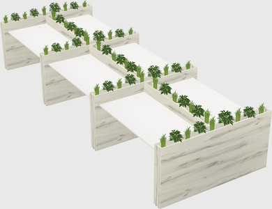 Rectangular shared desk