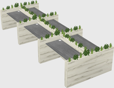 Rectangular shared desk