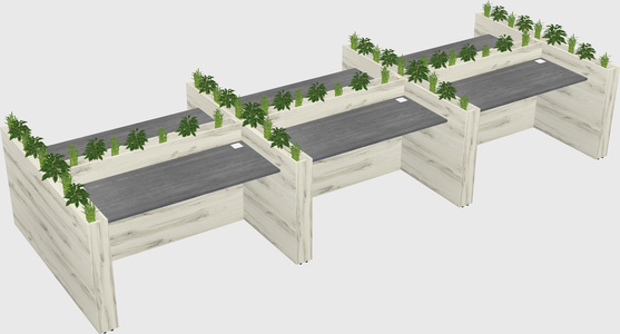 Rectangular shared desk