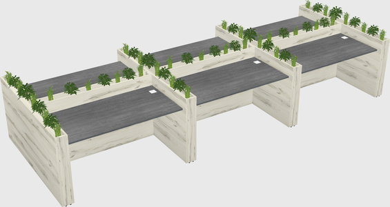 Rectangular shared desk