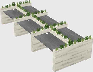 Rectangular shared desk