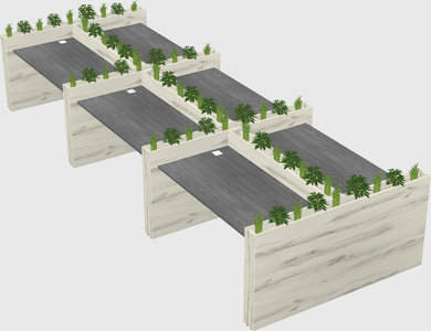 Rectangular shared desk