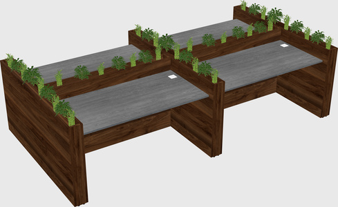 Rectangular shared desk