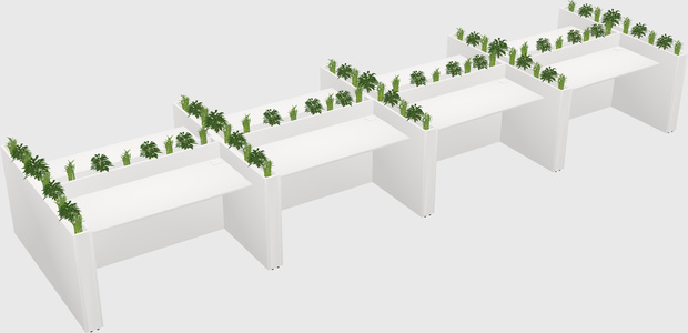Rectangular shared desk