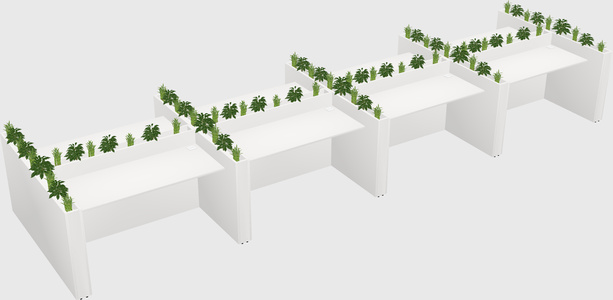 Rectangular shared desk