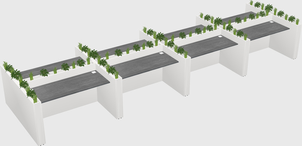 Rectangular shared desk