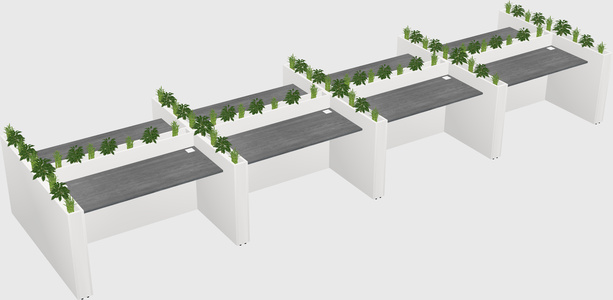 Rectangular shared desk