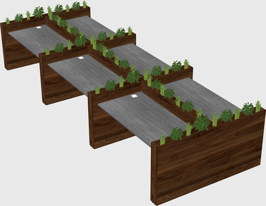 Rectangular shared desk