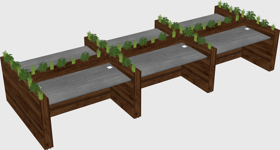 Rectangular shared desk