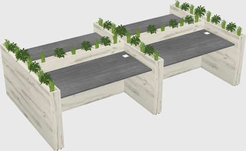 Rectangular shared desk
