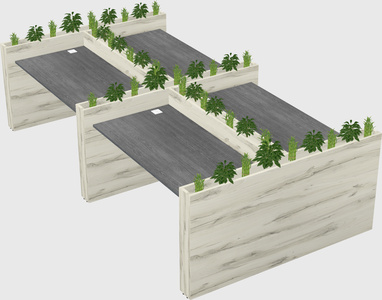 Rectangular shared desk