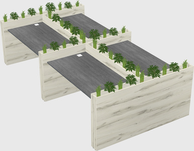 Rectangular shared desk
