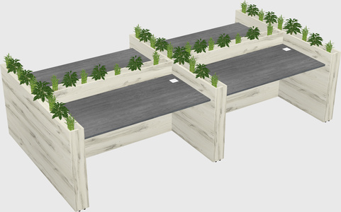 Rectangular shared desk
