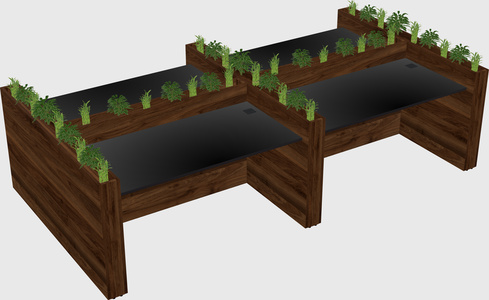 Rectangular shared desk