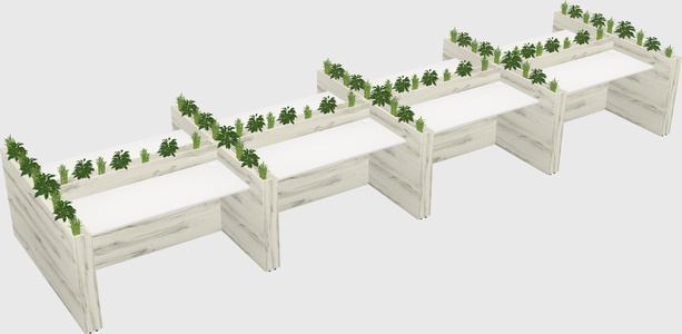 Rectangular shared desk