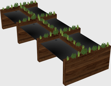 Rectangular shared desk