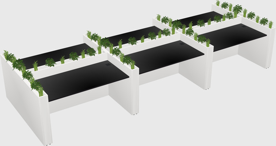 Rectangular shared desk