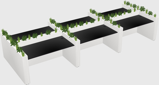 Rectangular shared desk