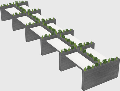 Rectangular shared desk