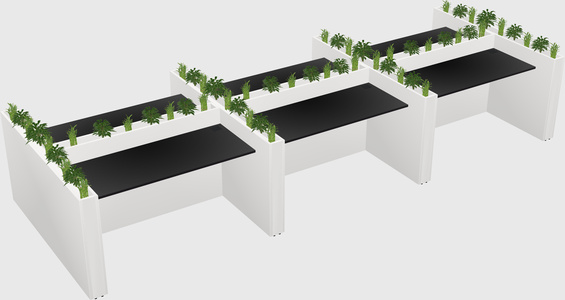 Rectangular shared desk