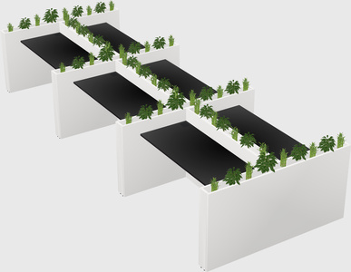 Rectangular shared desk