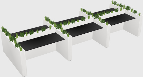 Rectangular shared desk