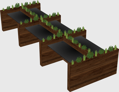 Rectangular shared desk