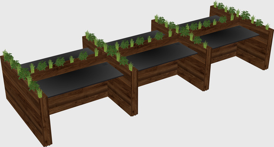 Rectangular shared desk