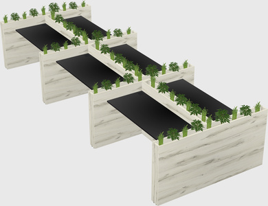 Rectangular shared desk