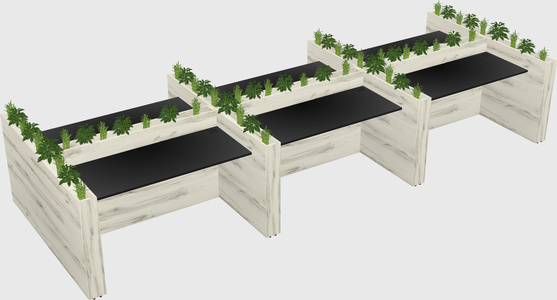 Rectangular shared desk