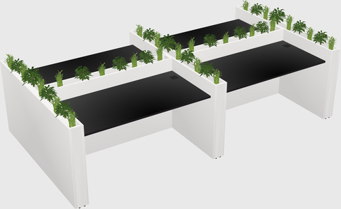 Rectangular shared desk