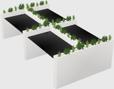 Rectangular shared desk