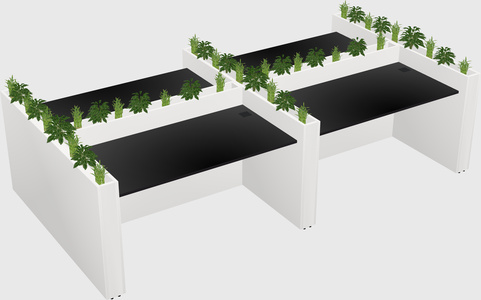 Rectangular shared desk