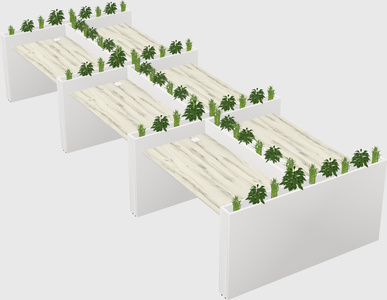Rectangular shared desk