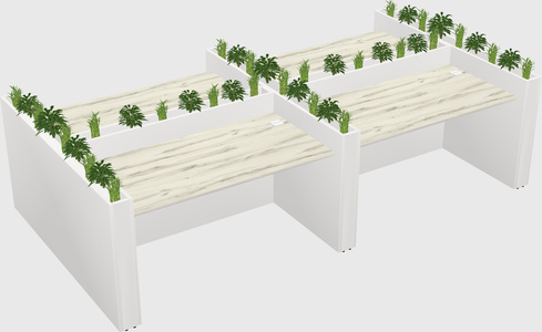 Rectangular shared desk