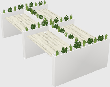 Rectangular shared desk