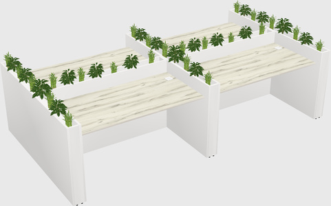 Rectangular shared desk