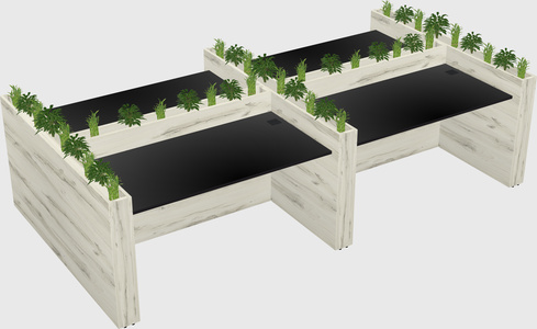 Rectangular shared desk
