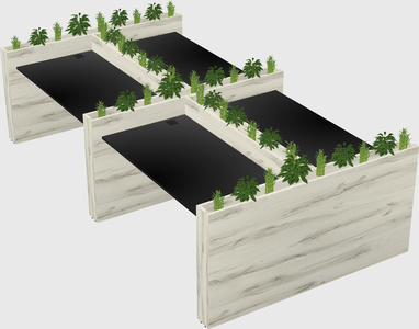 Rectangular shared desk