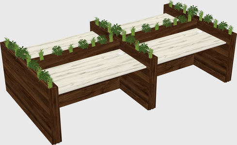 Rectangular shared desk