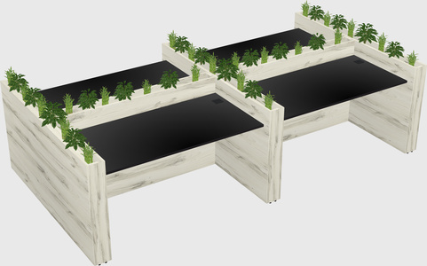 Rectangular shared desk