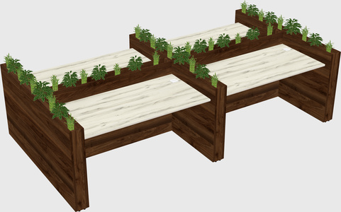 Rectangular shared desk