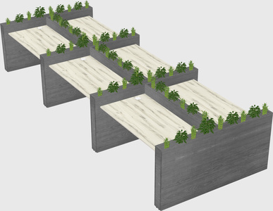 Rectangular shared desk