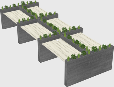 Rectangular shared desk